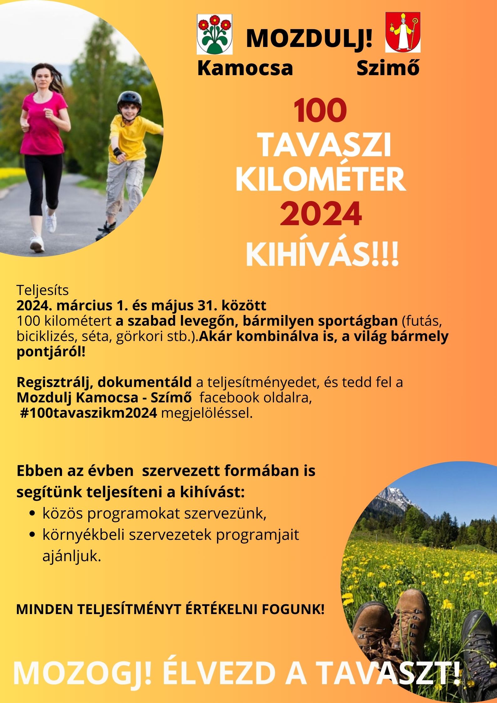 MOZDULJ KAMOCSA, SZÍMŐ – 100 tavaszi kilométer 2024 kihívás